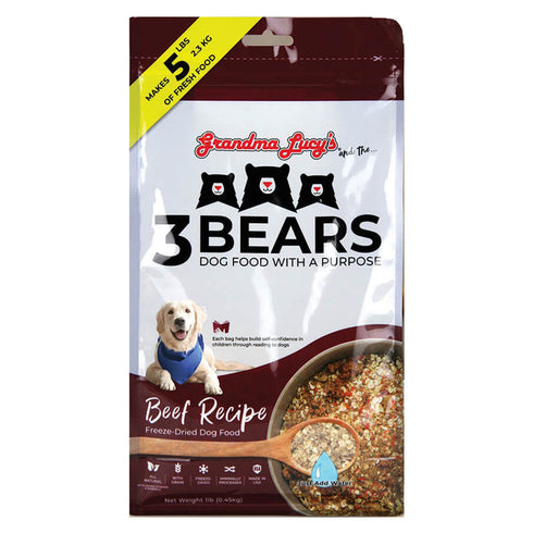Grandma Lucy's 3 Bears Beef Formula Freeze-Dried Dog Food 1lb - Poudre Pet and Feed Supply